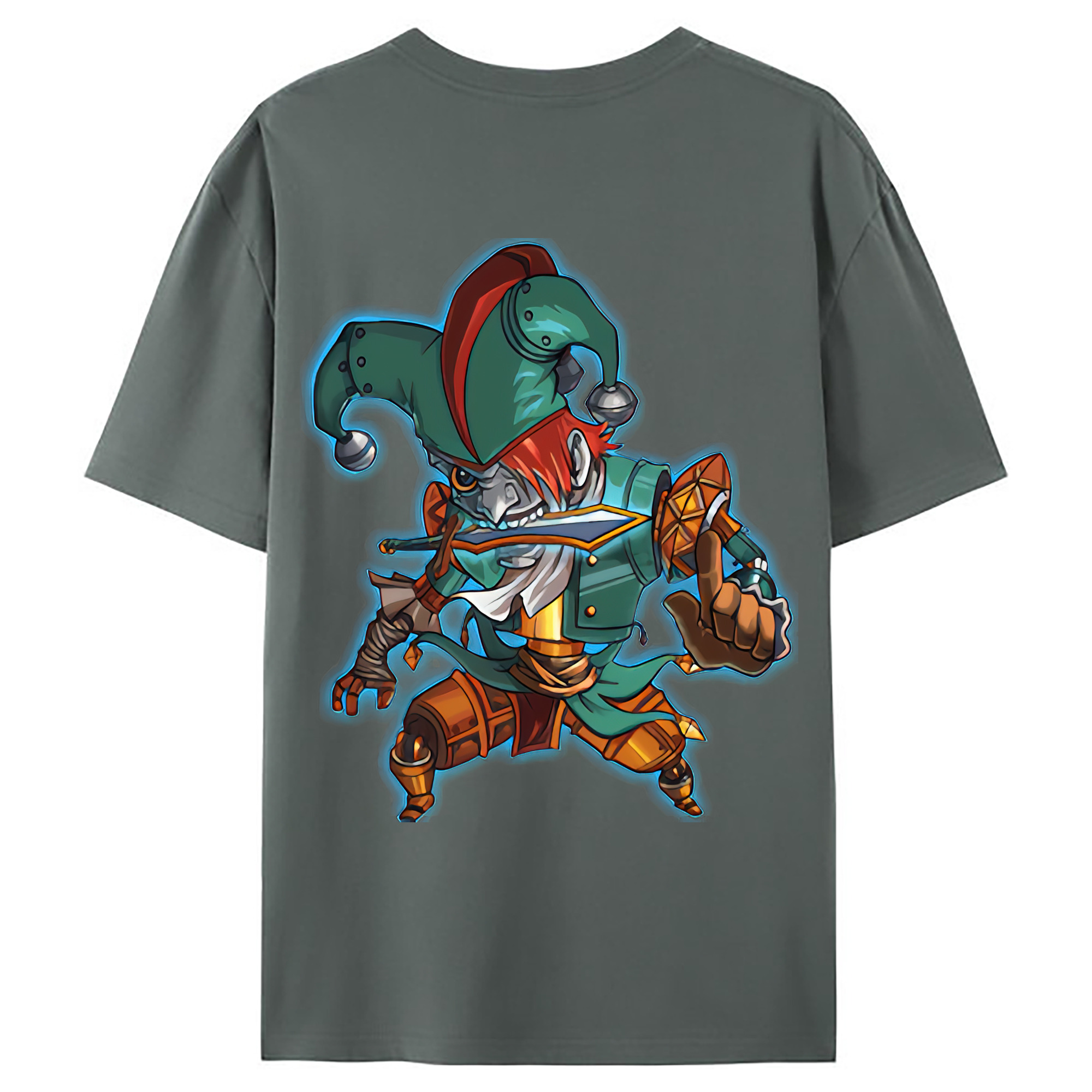 （画像用） リーグ・オブ・レジェンド League of Legends LOL 綿100％ メンズ半袖Tシャツ（バックプリント） 通気性